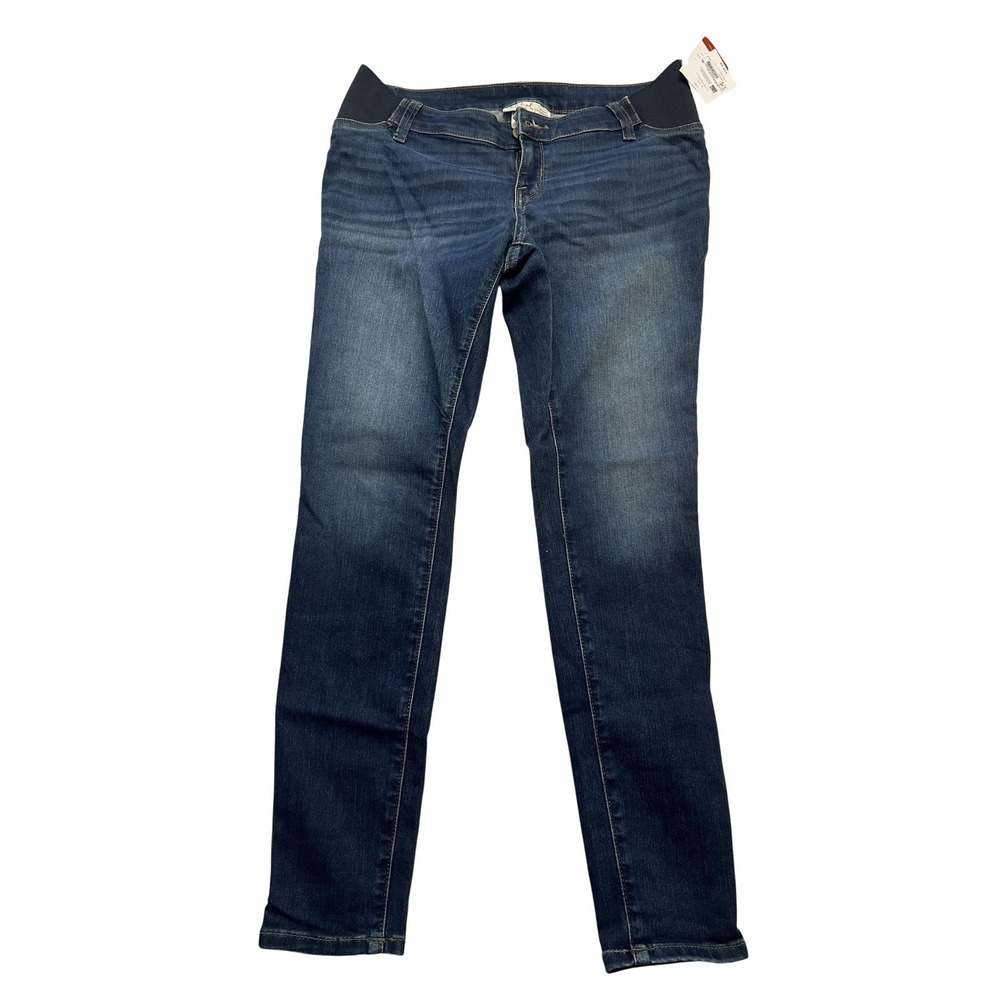 Isabel‎ Maternity Jeans Womens 8 Blue Skinny Entubado Dark Wash Expandable Panel